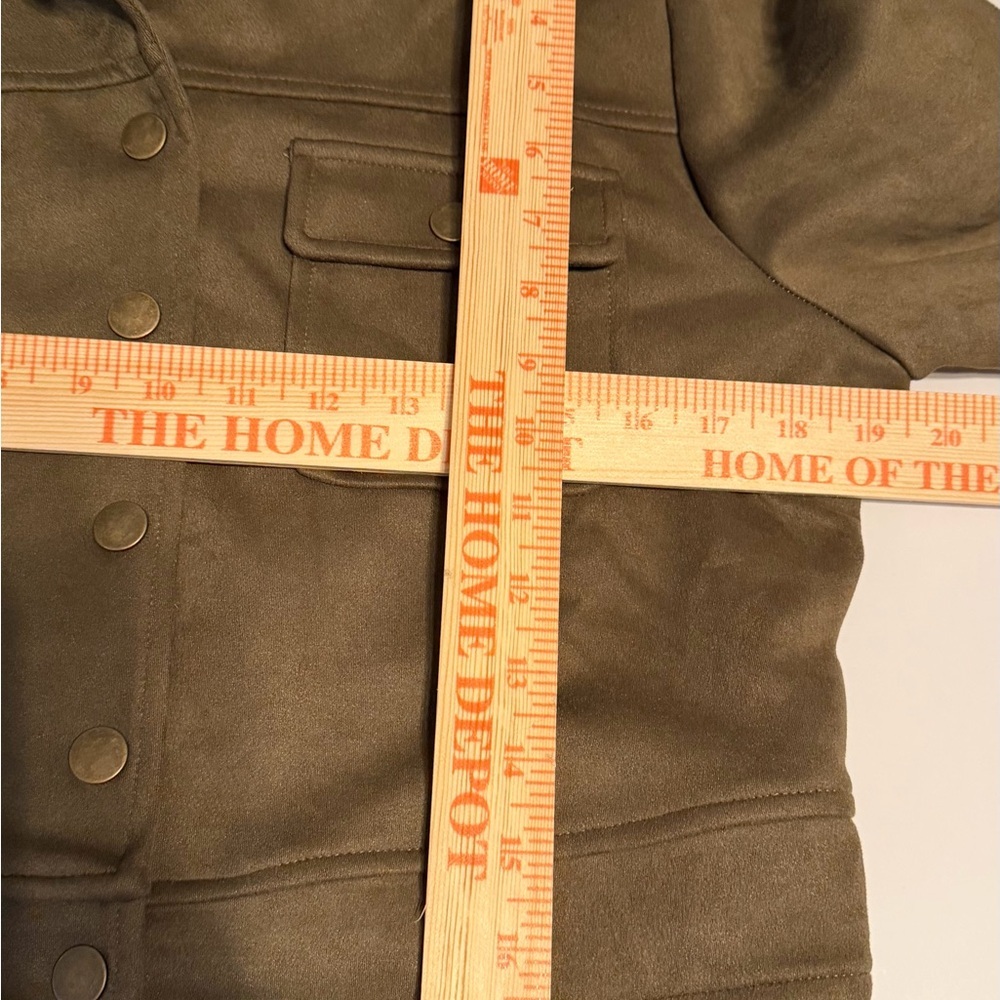 Allegra K Olive Green Crop Jacket Large - Picture 3 of 8